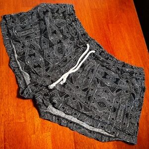 Black and White Patterned Shorts